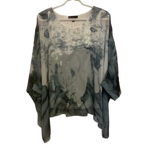 CARRE NOIR SHEER BLOUSE WITH BUILT IN TANK TOP/ Size M